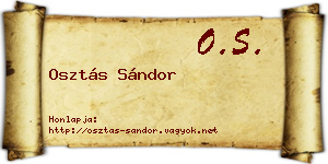 Osztás Sándor névjegykártya